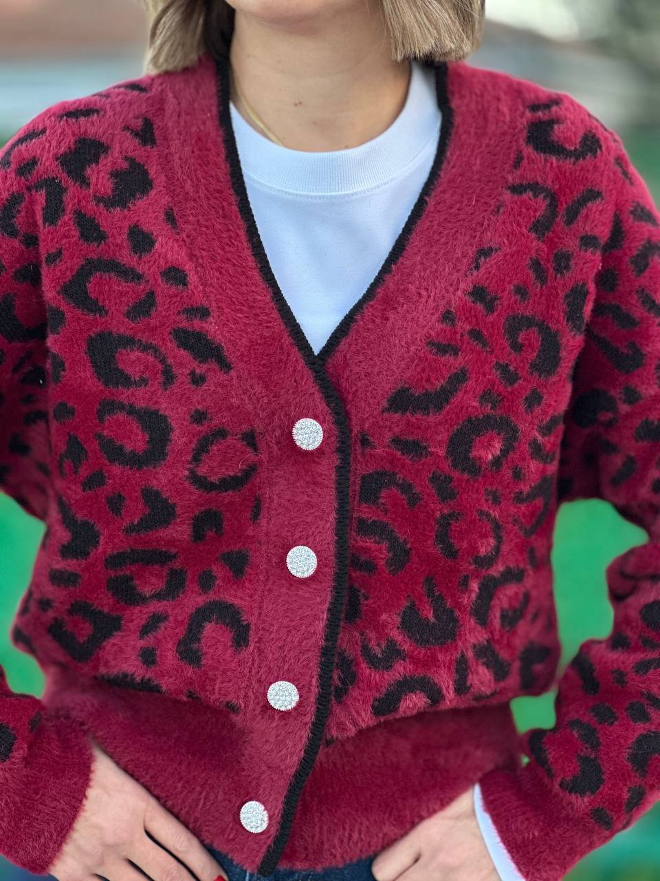 Kırmızı leopar hırka 3