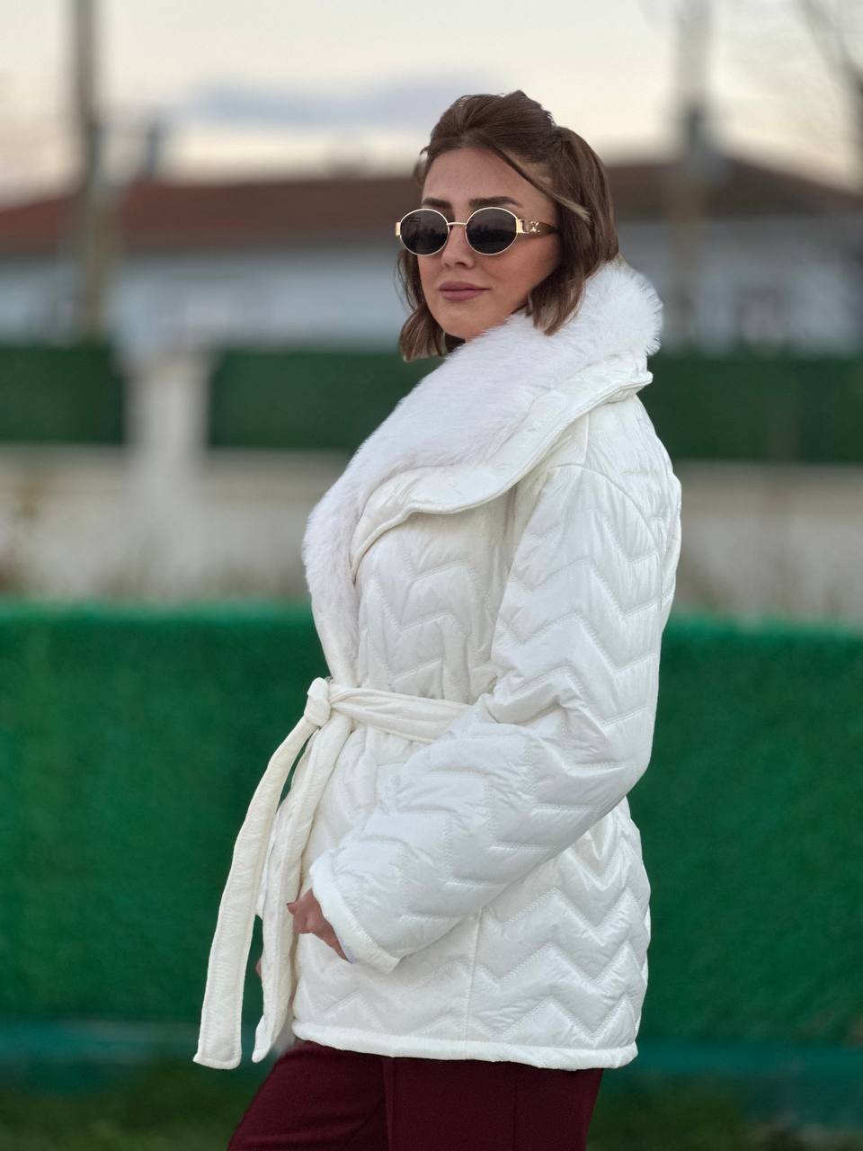 Kürk yaka şişme mont 3